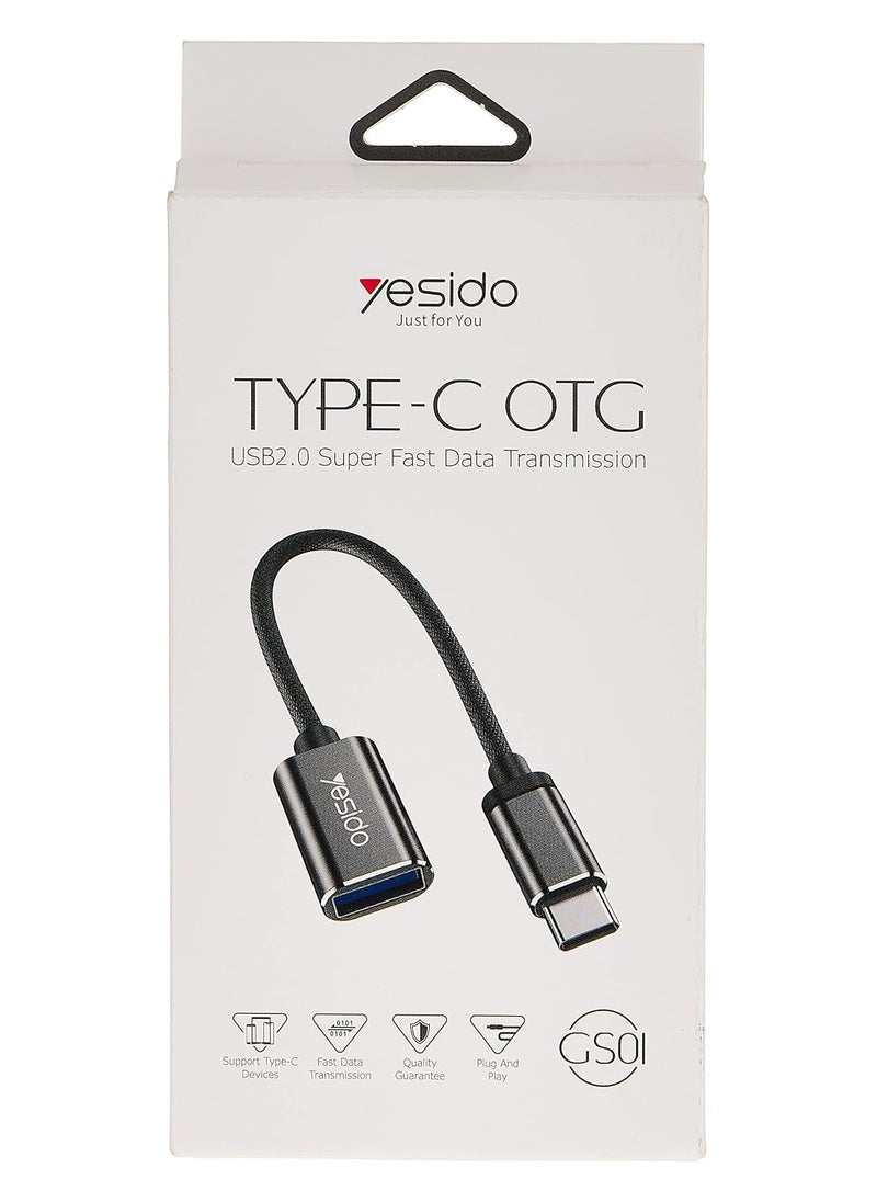 GS01 Type-C OTG Super Fast USB 3.0 Data Transmission Cable Black