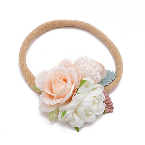 mligril Baby Girl Nylon Headbands Flower Hair Bows Accessories-Elastic Hair Band Crown Handmade FLoral Wraps Birthday Gifts for Girls Newborn Infant Toddler 4Pcs - Image 5