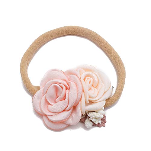 mligril Baby Girl Nylon Headbands Flower Hair Bows Accessories-Elastic Hair Band Crown Handmade FLoral Wraps Birthday Gifts for Girls Newborn Infant Toddler 4Pcs - Image 4