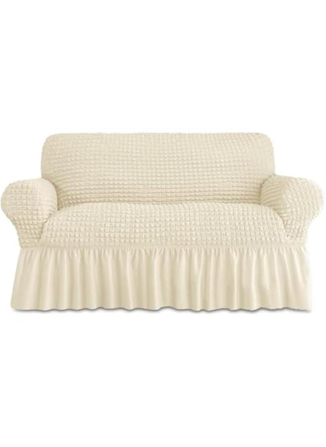 HOOKOR Sofa Slipcover 1 Piece for 3 Cushion Couch Cover with Skirt, Durable Washable High Elastic Stretchable, Easy Fit Universal Furniture Protector (Large)  - Image 1