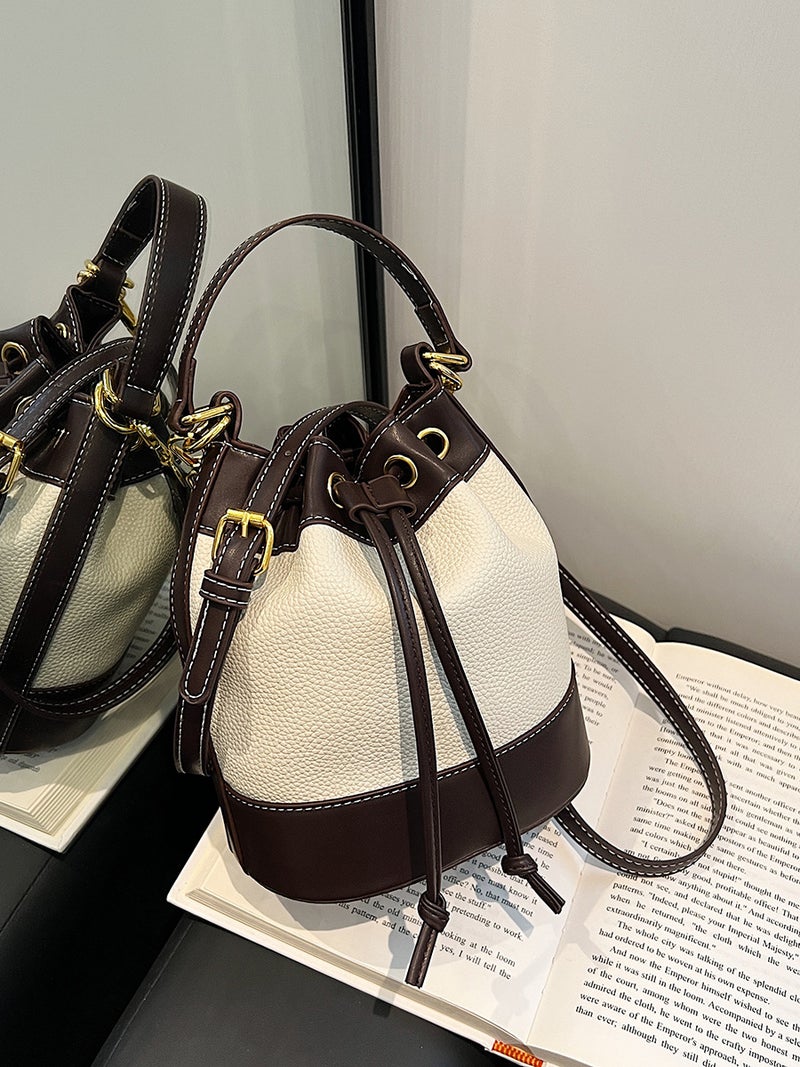 Fashionable Large-Capacity Women'S Bucket Bag With Versatile Design, Color-Blocking, -Selling, Available For And Sales - Image 4