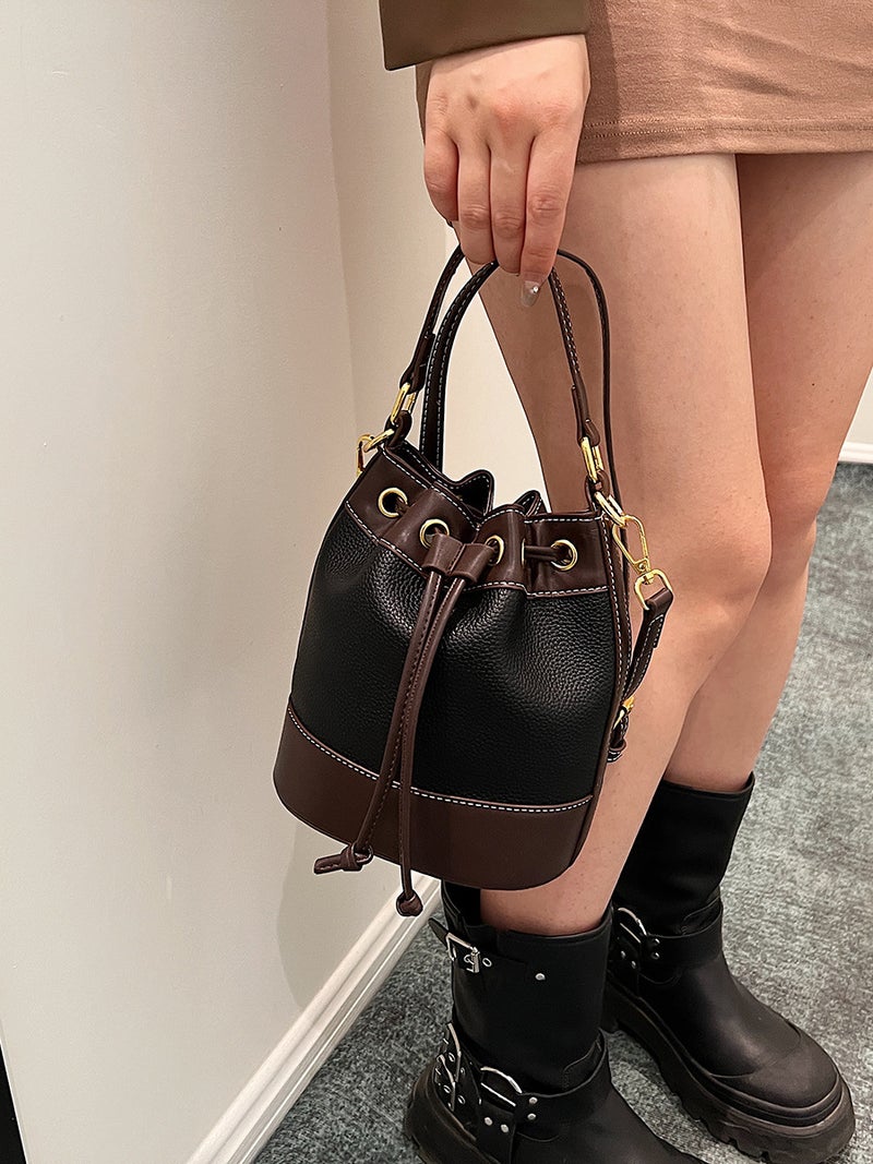 Fashionable Large-Capacity Women'S Bucket Bag With Versatile Design, Color-Blocking, -Selling, Available For And Sales - Image 5