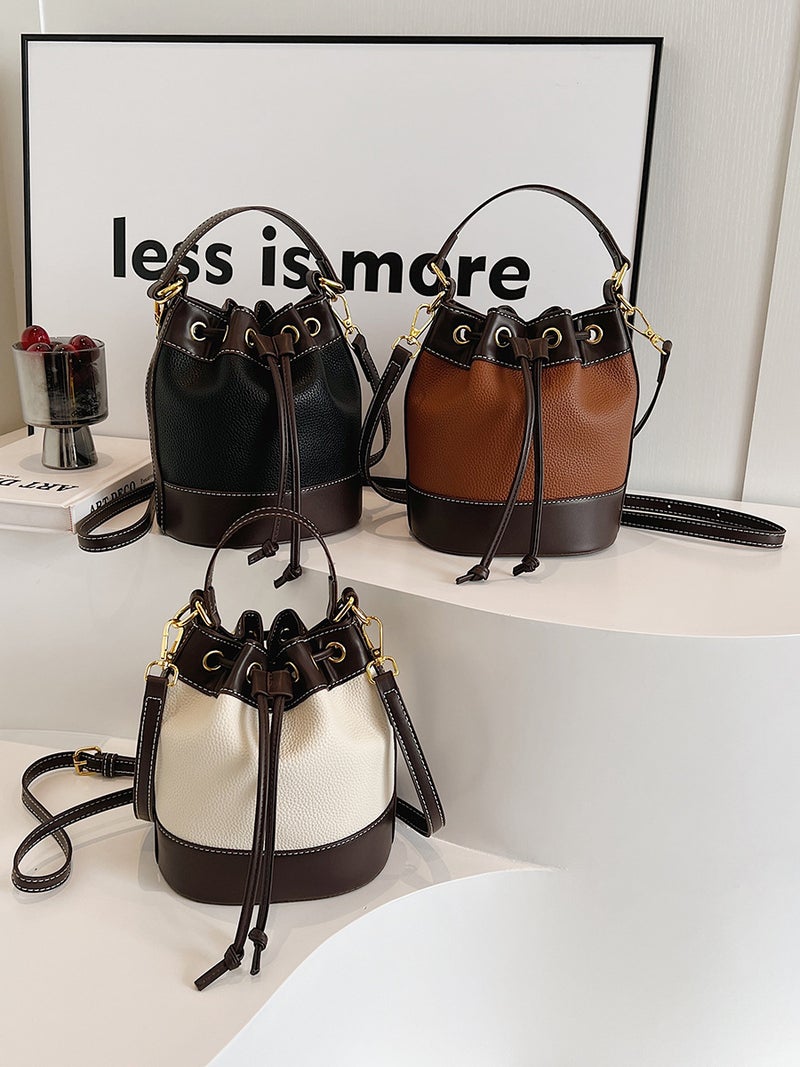 Fashionable Large-Capacity Women'S Bucket Bag With Versatile Design, Color-Blocking, -Selling, Available For And Sales - Image 2