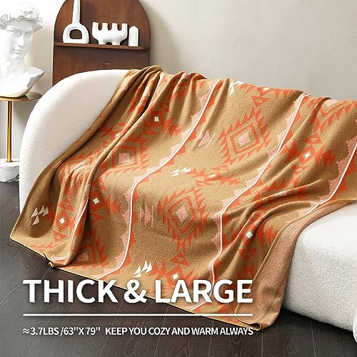 ACUSHLA Merino Wool Camp Blanket - Soft Warm Thick Washable Large Outdoor Camping Sleeping Throw Blanket All Weather, Morocco Khaki 79" x63" - Image 3