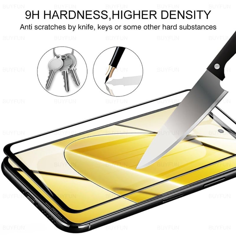 OpenTech ® Military-Grade Tempered Glass Screen Protector Compatible For Realme Narzo 70X 5G / 60X 5G / Realme 12x 5G / 12 5G / 11 5G / 11X 5G / C67 5G / C55 / Oppo F23 With Edge To Edge Coverage And Easy Installation Kit - Image 3