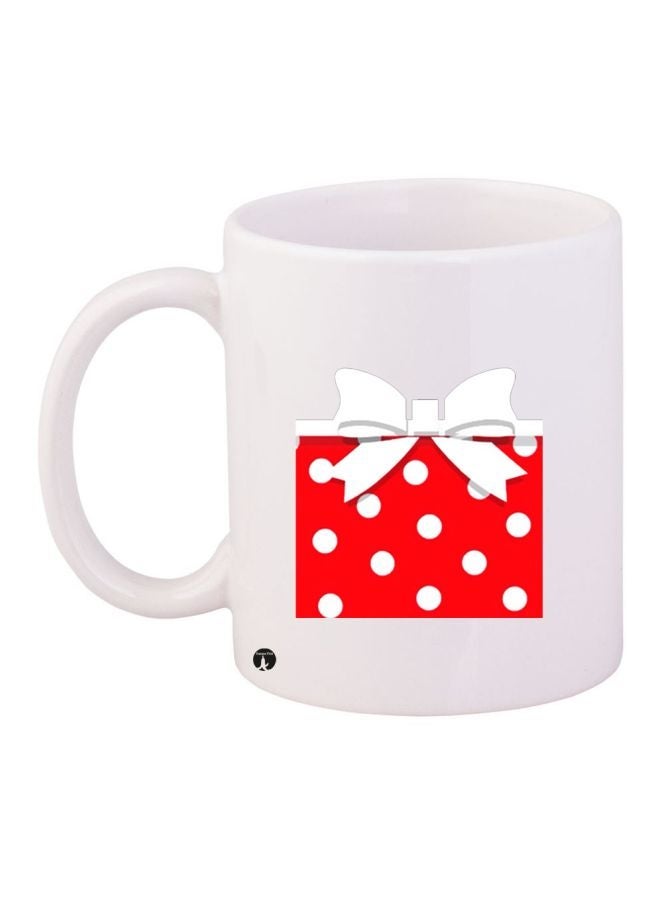 RYN Gift Box Printed Coffee Mug White/Red 11ounce