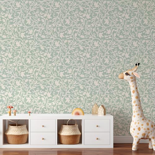 PAPER PLANE DESIGN Vintage Floral Wallpaper for Home Self Adhesive Waterproof Sticker -1 Roll Size 2 X 10 Feet.(20 Square Feet). (E) - Image 1