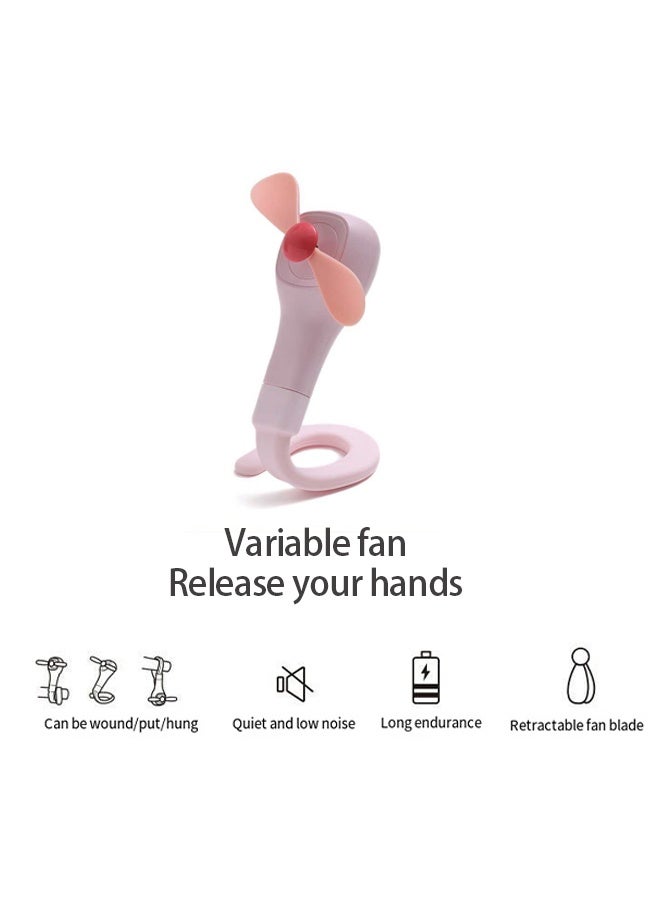 Stroller Fan Portable Mini Fan Clip on Pram Bicycle Personal Car Seat USB Rechargeable Handheld with Flexible Soft Stand for Camping Outdoor Travel Office Crib Toddler Bed 2 Speeds - Image 2