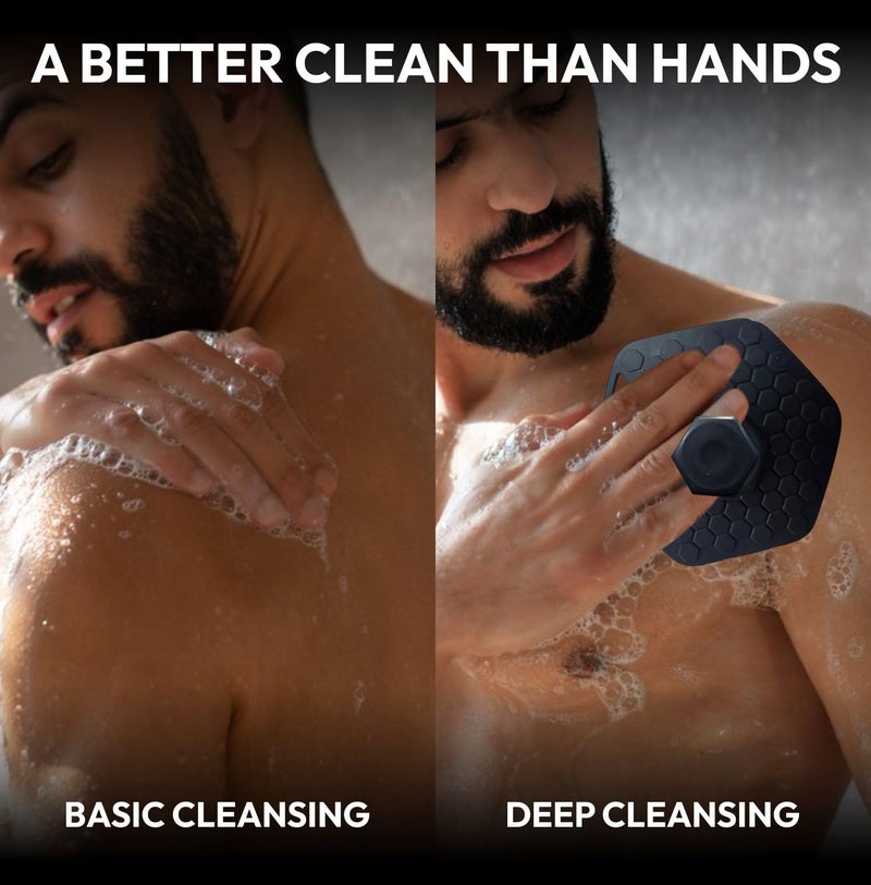 MildCares Silicone Body Scrubber for Men & Women | Deep Cleansing & Gentle Exfoliation | Soft Silicone Bristles for Smooth Skin | Boosts Lather, Removes Dirt & Dead Cells | Ergonomic No-Slip Handle for Comfortable Grip | Durable & Hygienic Bath Brush (Black) - Image 5