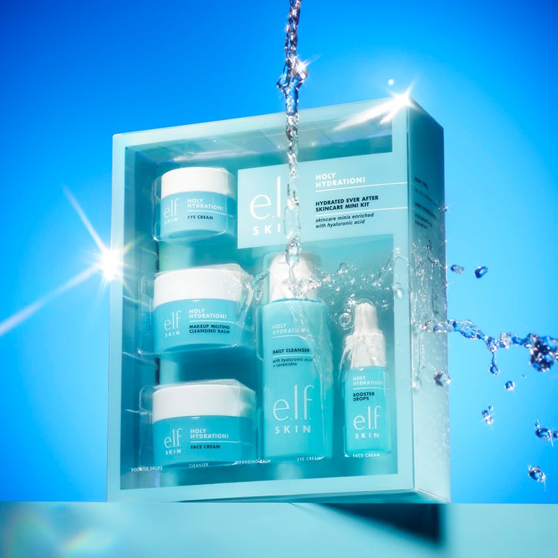 elf e.l.f. SKIN Holy Hydration! Hydrated Ever After Skincare Mini Kit, Cleanser, Makeup Remover, Moisturizer & Eye Cream For Hydrating Skin, Airplane-Friendly Sizes - Image 2