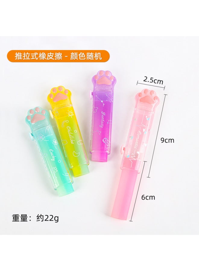 HELPS Cute Cat's Claw Push-pull Jelly Eraser Clean Primary School Students Retractable Rubber Without Leaving Marks - Image 1