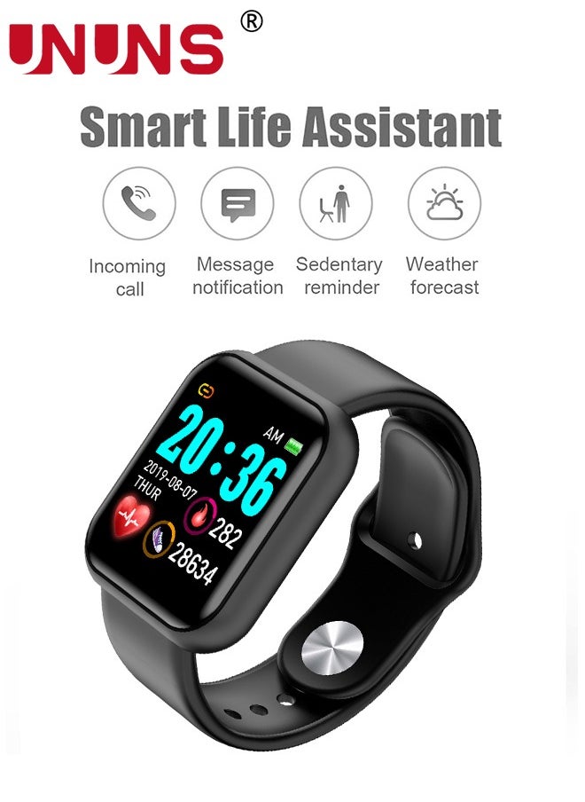 UNUNS Smart Watch,Fitness Watch 1.44'' Touchscreen With Heart Rate Sleep Monitor,Blood Oxygen,Tracker for Health,Running, Waterproof Pedometer Smartwatch Compatible With IOS Android For Women Men,Black  - Image 4