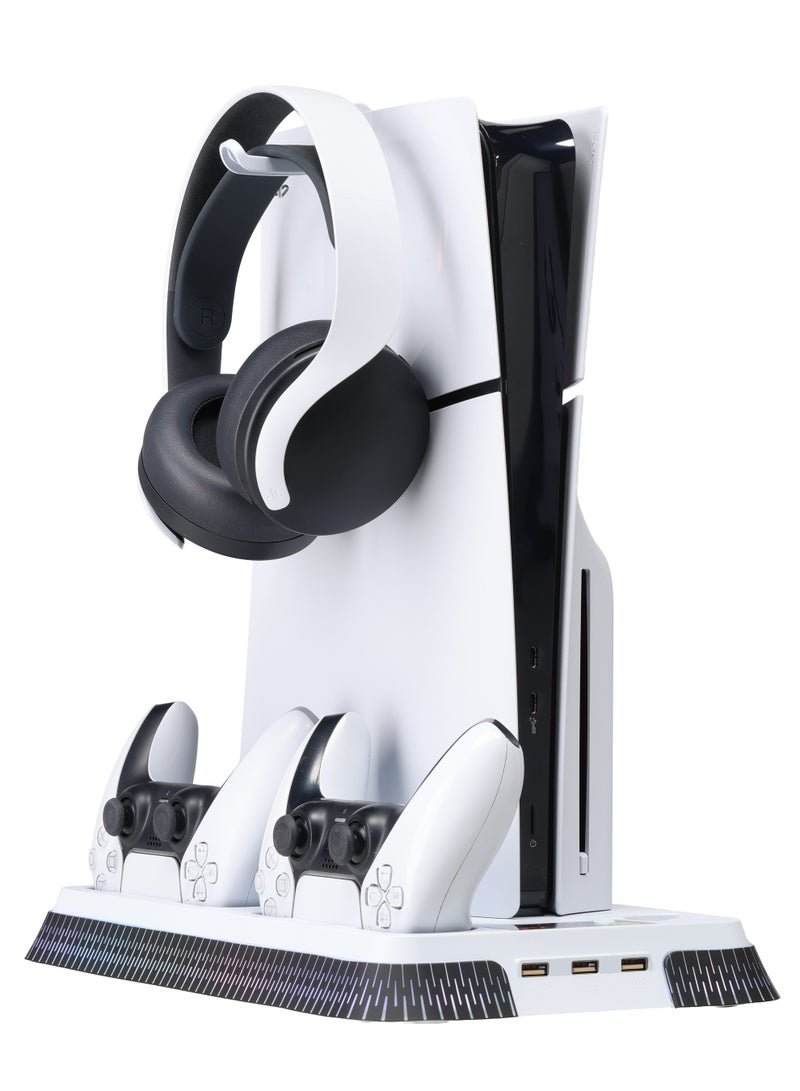 LOG حامل تبريد متعدد الوظائف مع محطة شحن وحدات التحكم لجهاز بلاي ستيشن 5 - ضوء RGB - Image 2