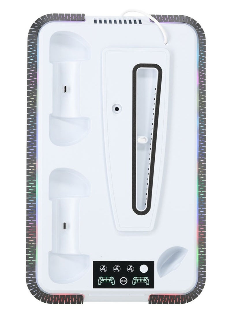 LOG حامل تبريد متعدد الوظائف مع محطة شحن وحدات التحكم لجهاز بلاي ستيشن 5 - ضوء RGB - Image 5
