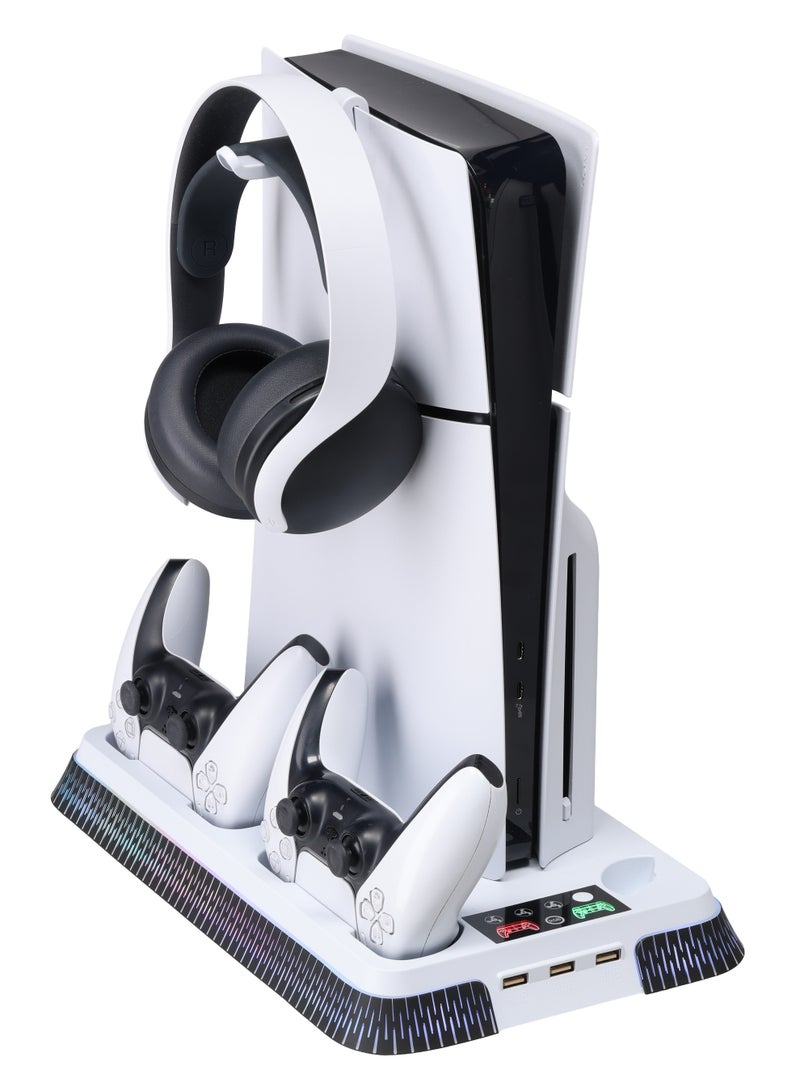 LOG حامل تبريد متعدد الوظائف مع محطة شحن وحدات التحكم لجهاز بلاي ستيشن 5 - ضوء RGB - Image 1