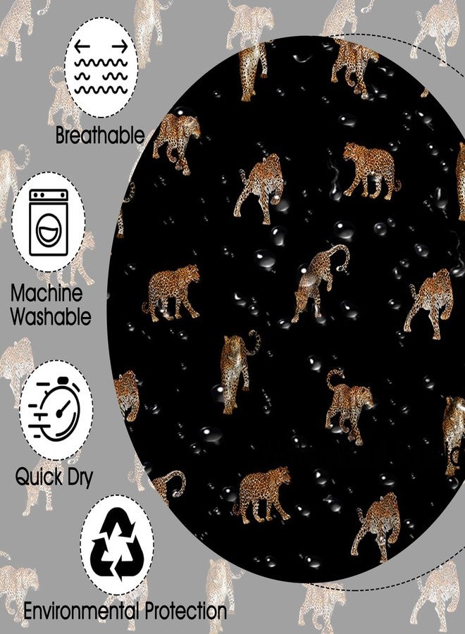 Mocsicka Black Leopard Shower Curtain for Bathroom Cute Boho Leopard Print Shower Curtain Waterproof Fabric Wild Animals Cheetah Bath Curtain for Leopard Decor with 12 Hooks, 72 X 72 Inch - Image 4