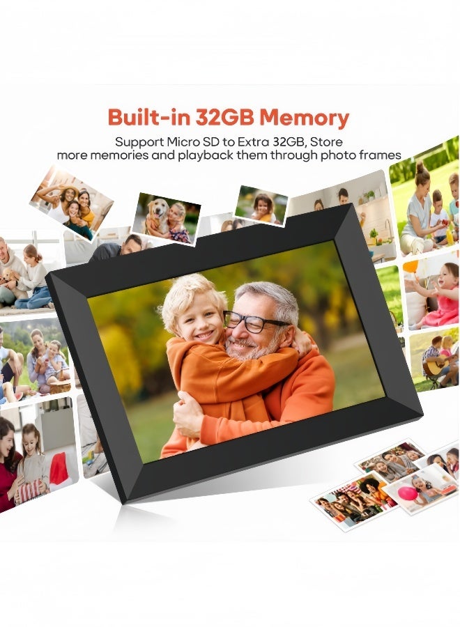Kibee 10.1 Inch WiFi Digital Picture Frame, 32GB Memory, 1280x800 HD IPS Touch Screen Photo Frame Electronic, Auto-Rotate, Wall Mountable, Share Photos/Videos Instantly via Frameo App from Anywhere  - Image 5