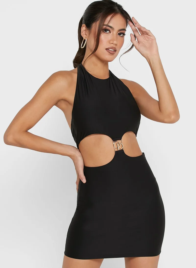 ODOLLS COLLECTION Cut Out High Neck Dress