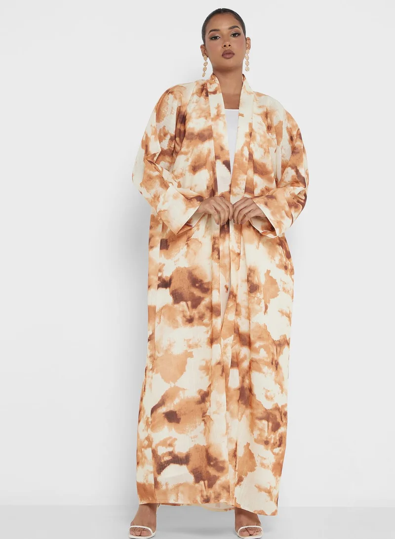 hayas closet Printed Open Abaya