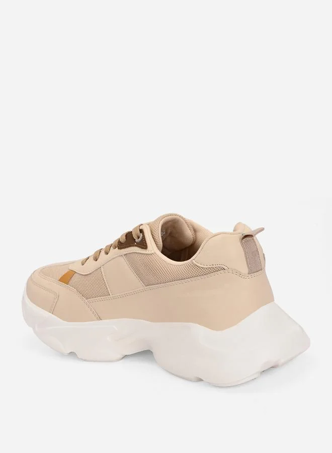 Styli Color Block Chunky Sole Lace Up Sneakers