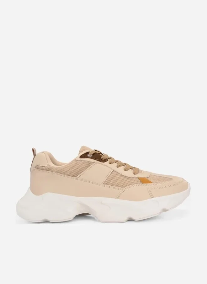 Styli Active Color Block Chunky Sole Lace Up Sneakers