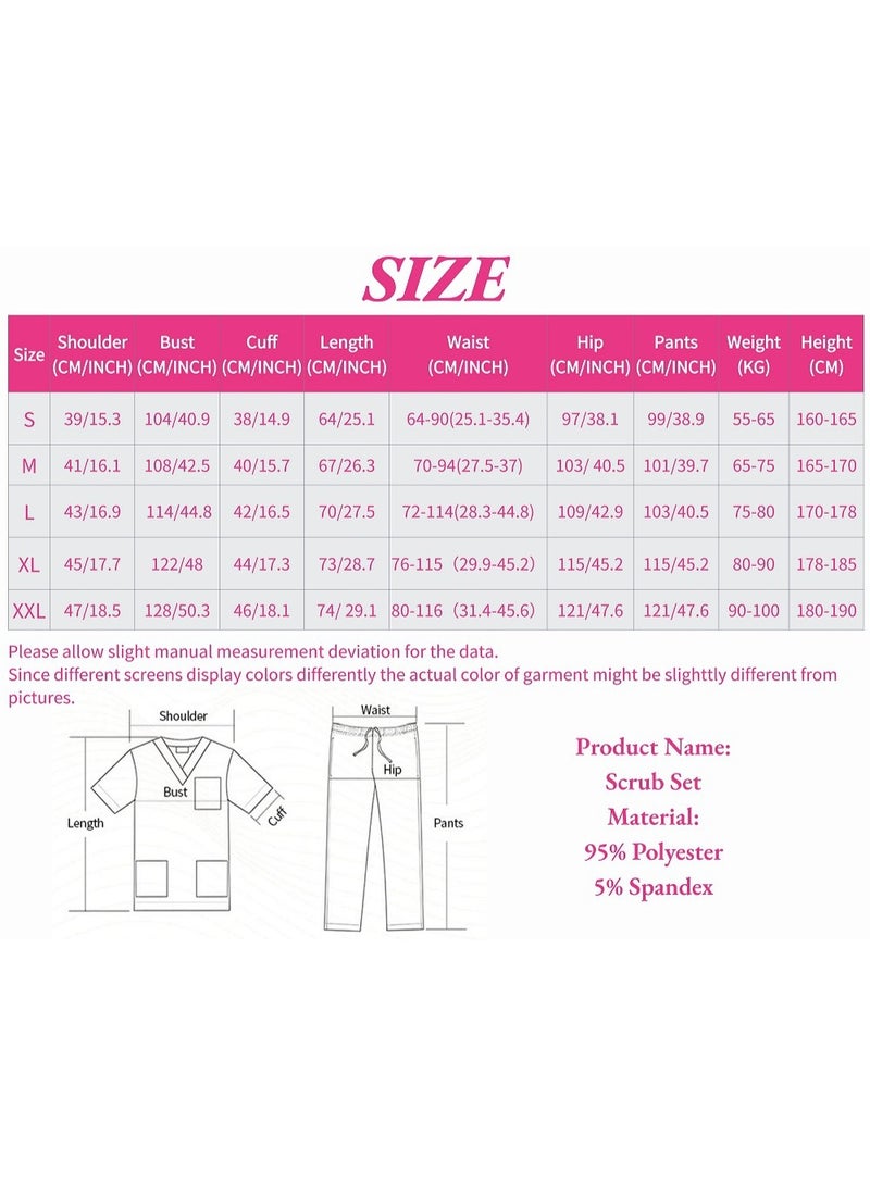 Loquat Womens Men Medical Scrubs Set Medical Uniform Set Green - Image 3