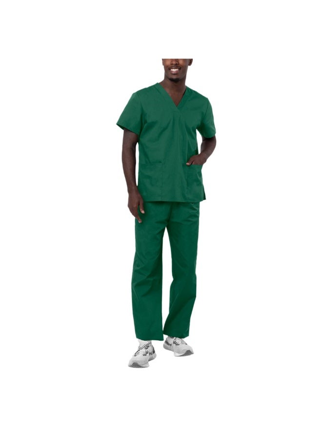 Loquat Womens Men Medical Scrubs Set Medical Uniform Set Green - Image 2
