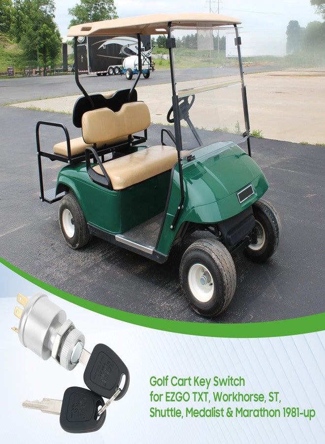 10 ال 0 ال مفتاح تشغيل 10L0L لعربات الجولف EZGO (من 1981 فصاعدًا) - مفتاح تشغيل بمفتاح رباعي الأطراف متوافق مع موديلات TXT وWorkhorse وST وShuttle وMedalist - بديل للمفتاح الأصلي 33639-G01 (مفتاح قياسي) - Image 3