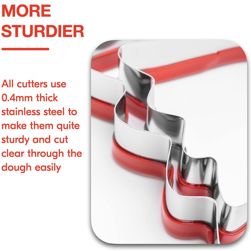 COOKIEQUE COOKIEQUE 2-Piece Halloween Ghost Cookie Cutters  Food-Grade Stainless Steel Sandwich Cutters  Biscuit Cutter set  Holiday Cookie Cutters  Unique Design with Protective Red Top PVC  - Image 4