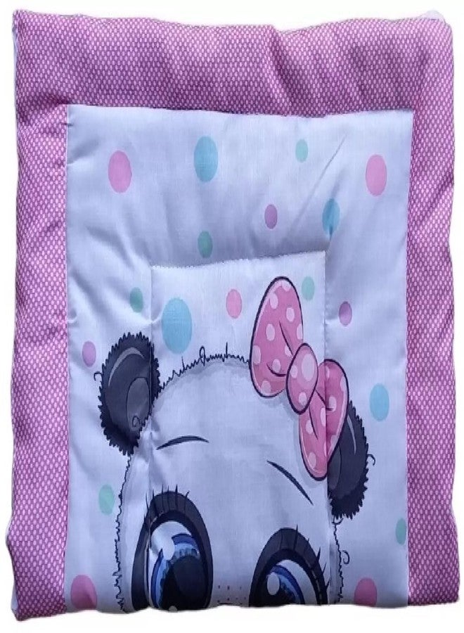 SmallBerry™ Combo Newborn Baby Pom Pom Cotton Bed Godari Set | Cradle Bed, Crib Sheet, Changing Mat, Baby Godadi | Pink Panda-Themed Bedding Set for Cozy Infants - Image 4