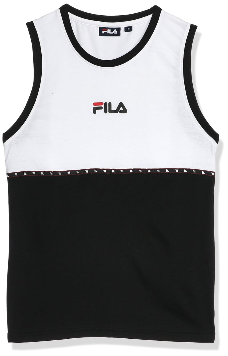Fila Unisex Kids Tank Color Block With Double Logo Tape T-Shirt for Unisex Kids T-Shirt