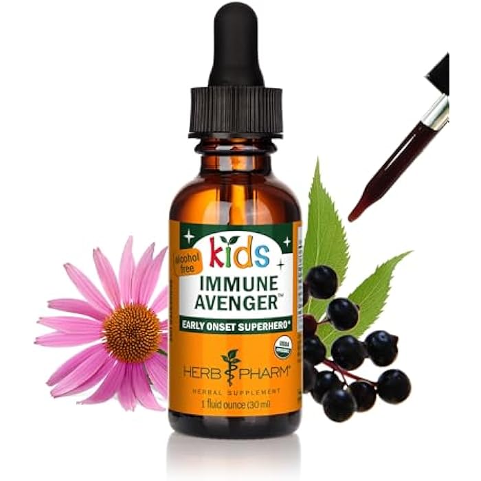 Herb Pharm Kids Certified-Organic Alcohol-Free Immune Avenger Herbal Formula, 1 Ounce - Image 1