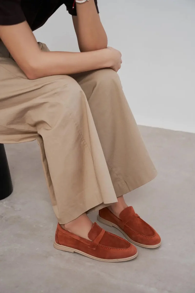 Nisantasi Shoes  Bery Genuine Suede Leather Loafers for Women | Best Price UAE