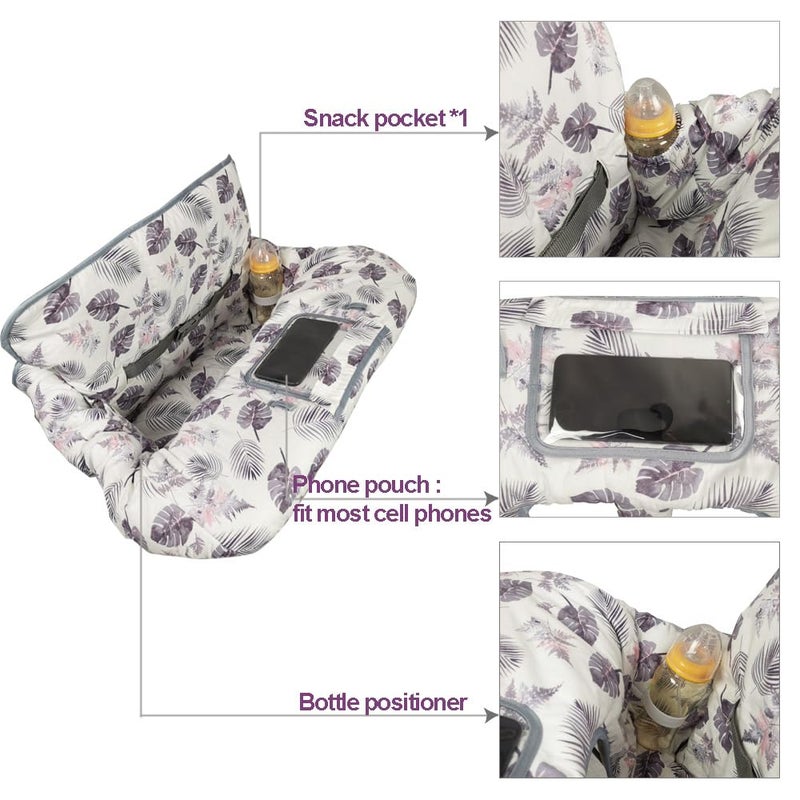 RHYDEER Shopping cart Cover for Baby, 2 in 1 high Chair Cover, roll in and go, Universal fit - Image 3
