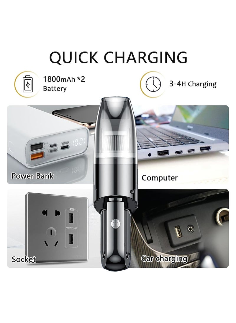 Portable Car Vacuum Cleaner,6000Pa Cordless Vacuum Cleaner,Powerful Handheld Vacuum Suction for Car Home and Office - Image 2