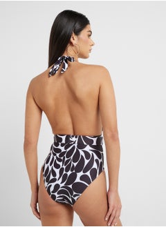 ELLA Plunge Neck Swimsuit In Printed With Beach Kimono  - Image 2
