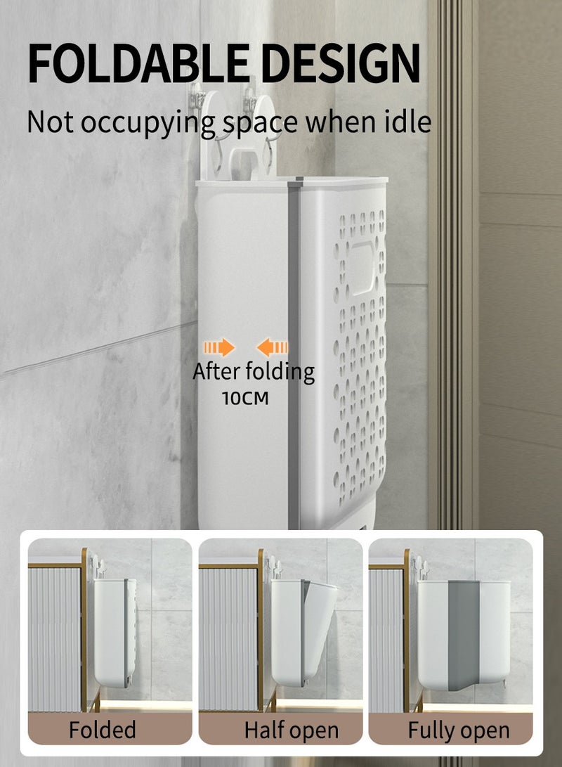 BEIRUI Wall Mounted Dirty Laundry Basket, Foldable Storage Basket Laundry Basket with Carry Handle, Waterproof Storage Basket for Clothes, Toys, Sundries, etc 36*16*28cm - Image 4