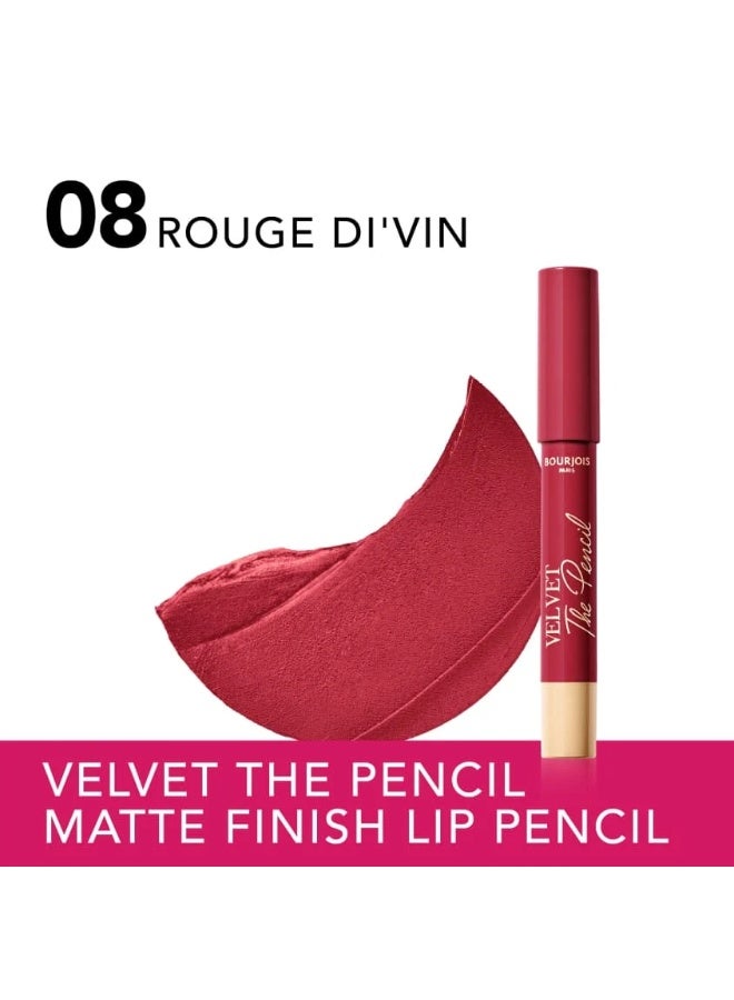 بورجوا باريس Velvet The Pencil رقم 8 قلم شفاه مطفي لون غني وثبات طويل ولمسة مخملية أنيقة - Image 3