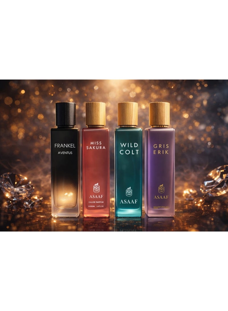 ASAAF PACKAGE ASAAF ( MISS SAKURA + WILD COLT + GRIS ERIK+FRANKEL AVENTUS ) 4*PCS-200 ML