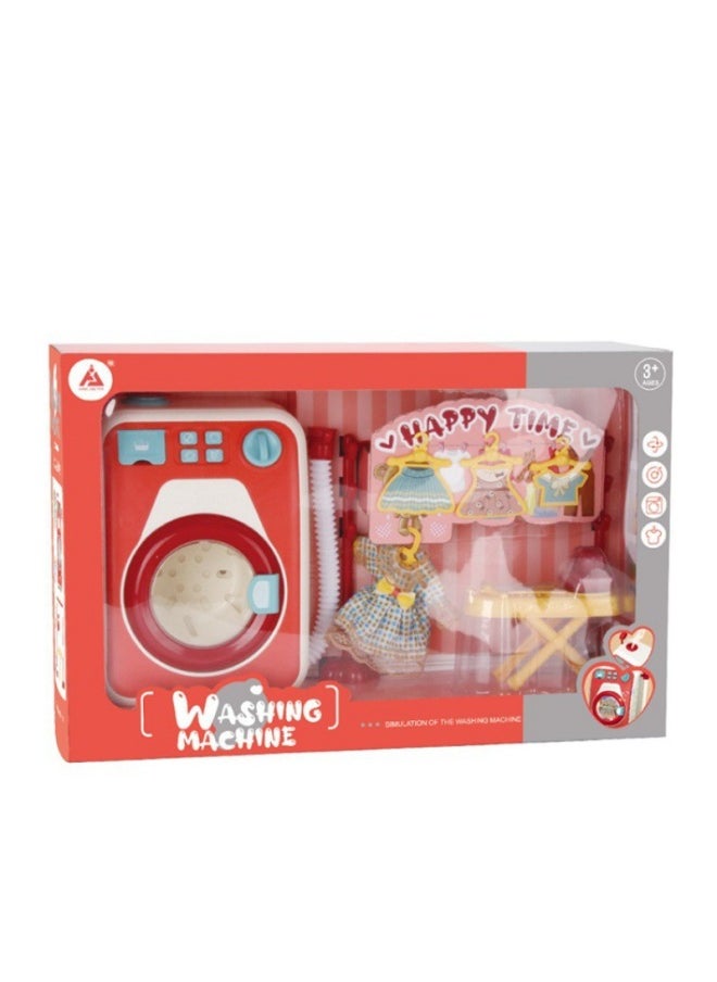 Small Box Washing Machine Suit Window Box Children Play House Water Injection Simulation Electric Drum Washing Machine Toy-Specifications:Default