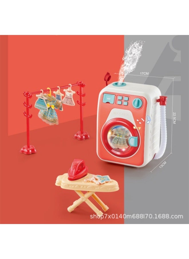 Small Box Washing Machine Suit Window Box Children Play House Water Injection Simulation Electric Drum Washing Machine Toy-Specifications:Default