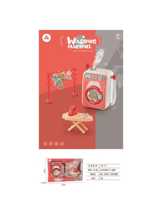 Small Box Washing Machine Suit Window Box Children Play House Water Injection Simulation Electric Drum Washing Machine Toy-Specifications:Default