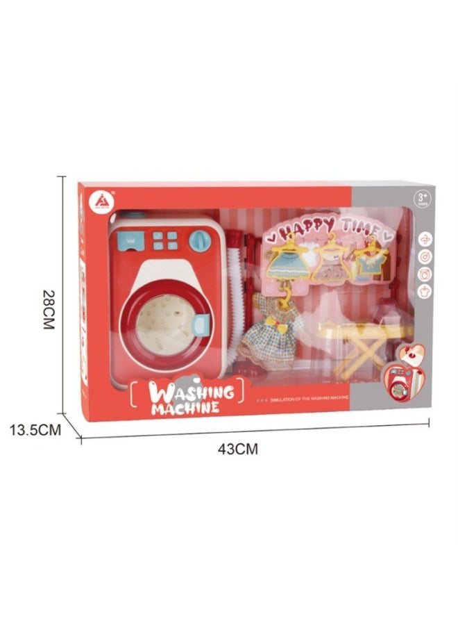 Small Box Washing Machine Suit Window Box Children Play House Water Injection Simulation Electric Drum Washing Machine Toy-Specifications:Default