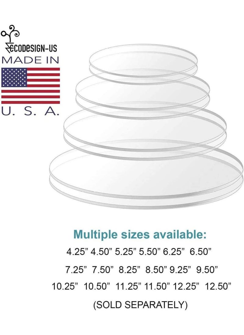 BPA - 7.5 inch Acrylic Cake Discs - Set of 2 Circles 0.12 inch Thick with Sc - Buttercream Round Cake Decorating Icing Bake Tools - Image 1