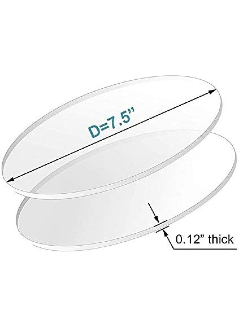 BPA - 7.5 inch Acrylic Cake Discs - Set of 2 Circles 0.12 inch Thick with Sc - Buttercream Round Cake Decorating Icing Bake Tools - Image 1