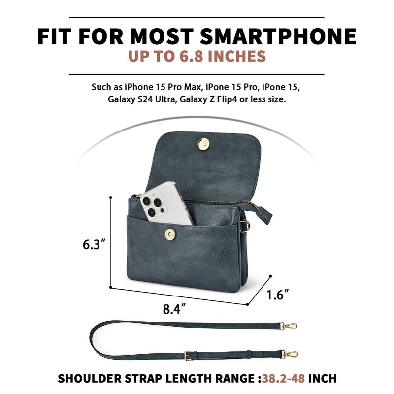CHOLISS Small Crossbody Bags for Women, Vegan Leather Cell Phone Purse, Mini Travel Purse with Adjustable Strap Womens Gifts - Image 3