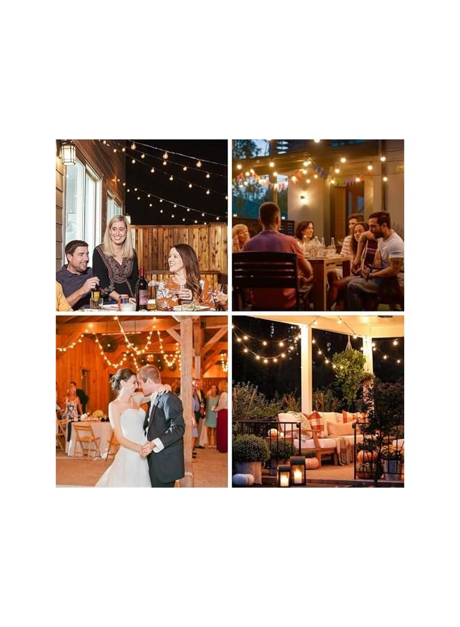 The Bros أضواء كافيه شمسية LED G40 مع 25 لمبة بلاستيكية للبرجولا، الفناء، الحديقة، الزفاف، الحفلة، الشرفة - Image 5