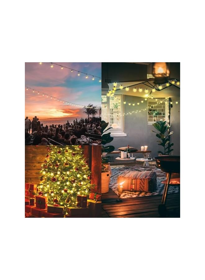 The Bros أضواء كافيه شمسية LED G40 مع 25 لمبة بلاستيكية للبرجولا، الفناء، الحديقة، الزفاف، الحفلة، الشرفة - Image 3