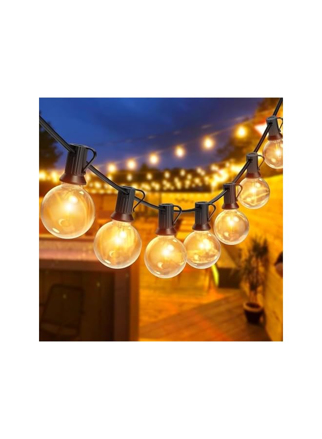 The Bros أضواء كافيه شمسية LED G40 مع 25 لمبة بلاستيكية للبرجولا، الفناء، الحديقة، الزفاف، الحفلة، الشرفة - Image 2