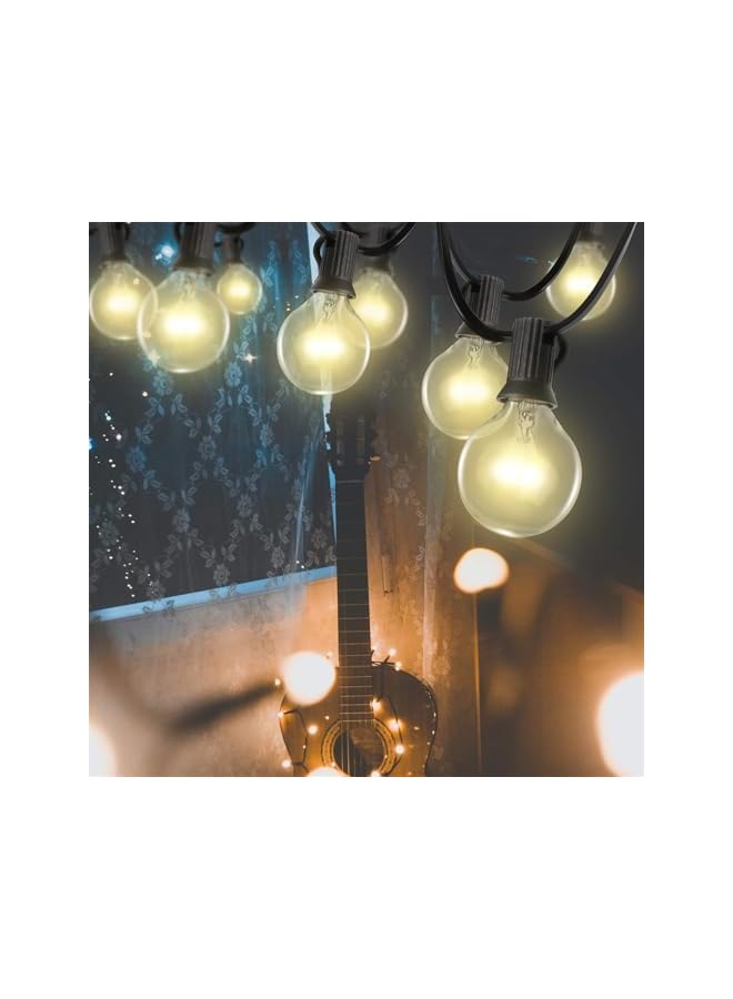 The Bros أضواء كافيه شمسية LED G40 مع 25 لمبة بلاستيكية للبرجولا، الفناء، الحديقة، الزفاف، الحفلة، الشرفة - Image 4